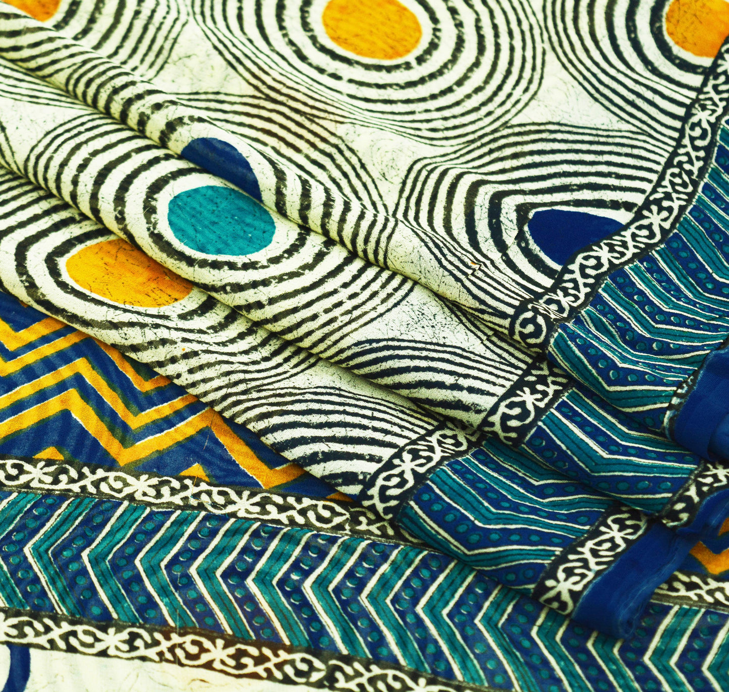 Indian Vintage Sari Ivory 100% Pure Georgette Silk Printed Sarees 5Yd Craft Fabric Sewing Soft Sari Dress Making/Designing Quilting Wrapping