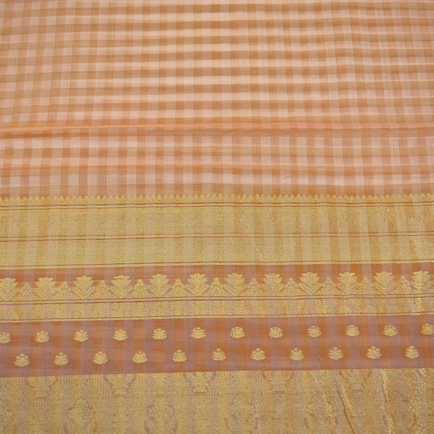 Indian Vintage Sari Brown Pure Organza Silk Hand Woven Sarees 5Yd Zari Border Ethnic Craft Fabric Bollywood Sarees Quilting Crafting Upcycle