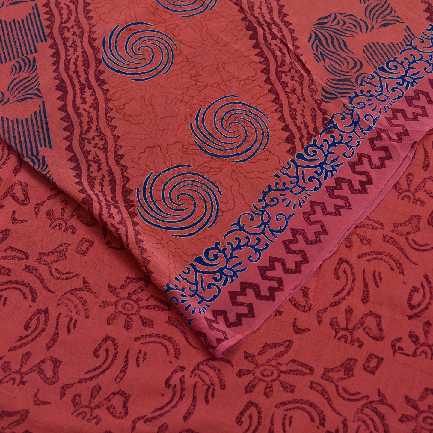 Indian Vintage Sari Pink Pure Crepe Silk Sarees Printed 5yd Sewing Floral Soft Craft Fabric Ethnic Wrap Dress making Quilting Crafting