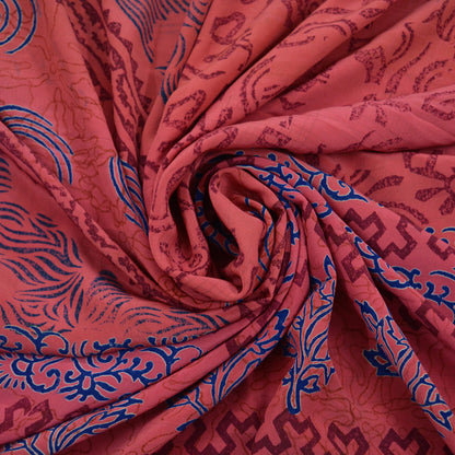 Indian Vintage Sari Pink Pure Crepe Silk Sarees Printed 5yd Sewing Floral Soft Craft Fabric Ethnic Wrap Dress making Quilting Crafting