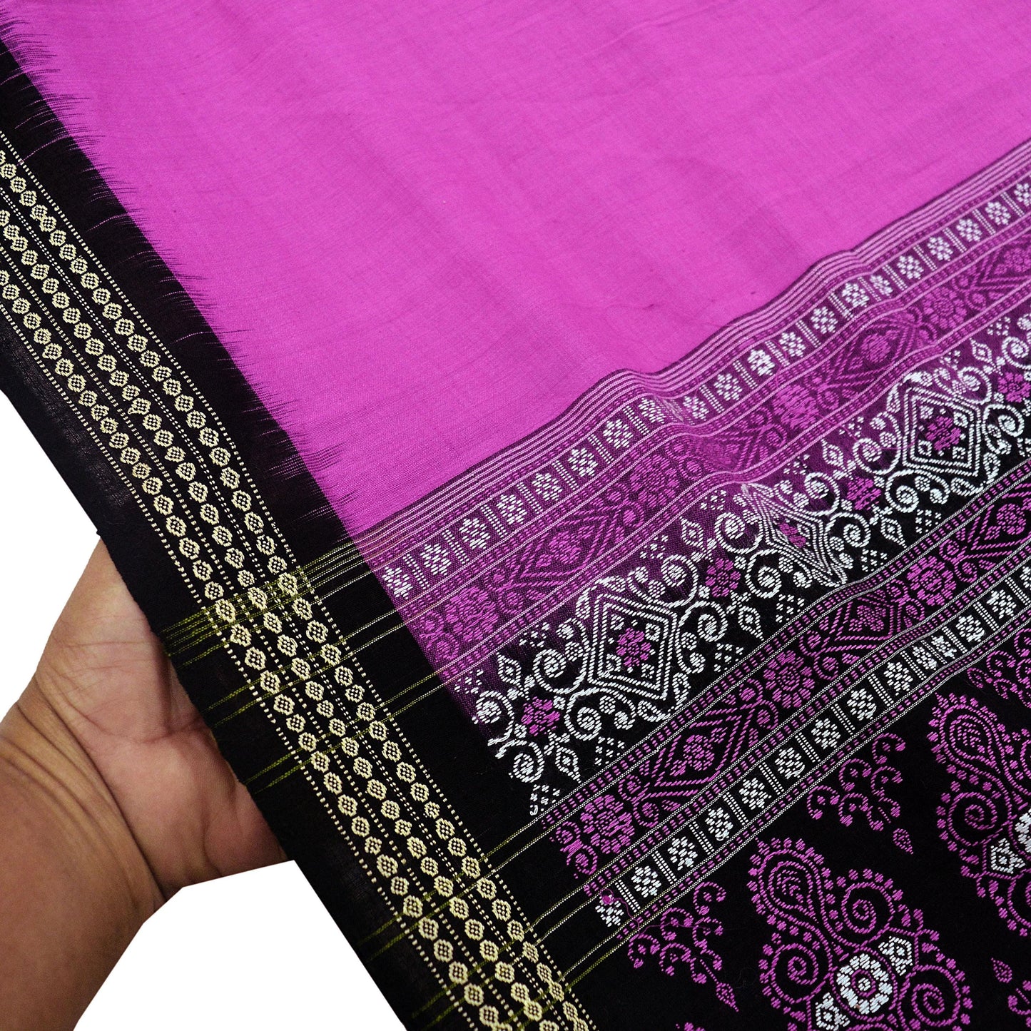 Indian Vintage Dupatta Black & Purple Long Stole Hand woven Sambalpuri Ikat Hijab Pure Cotton Indian Scarves Veil