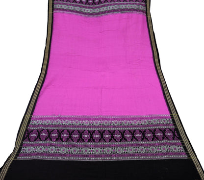 Indian Vintage Dupatta Black & Purple Long Stole Hand woven Sambalpuri Ikat Hijab Pure Cotton Indian Scarves Veil