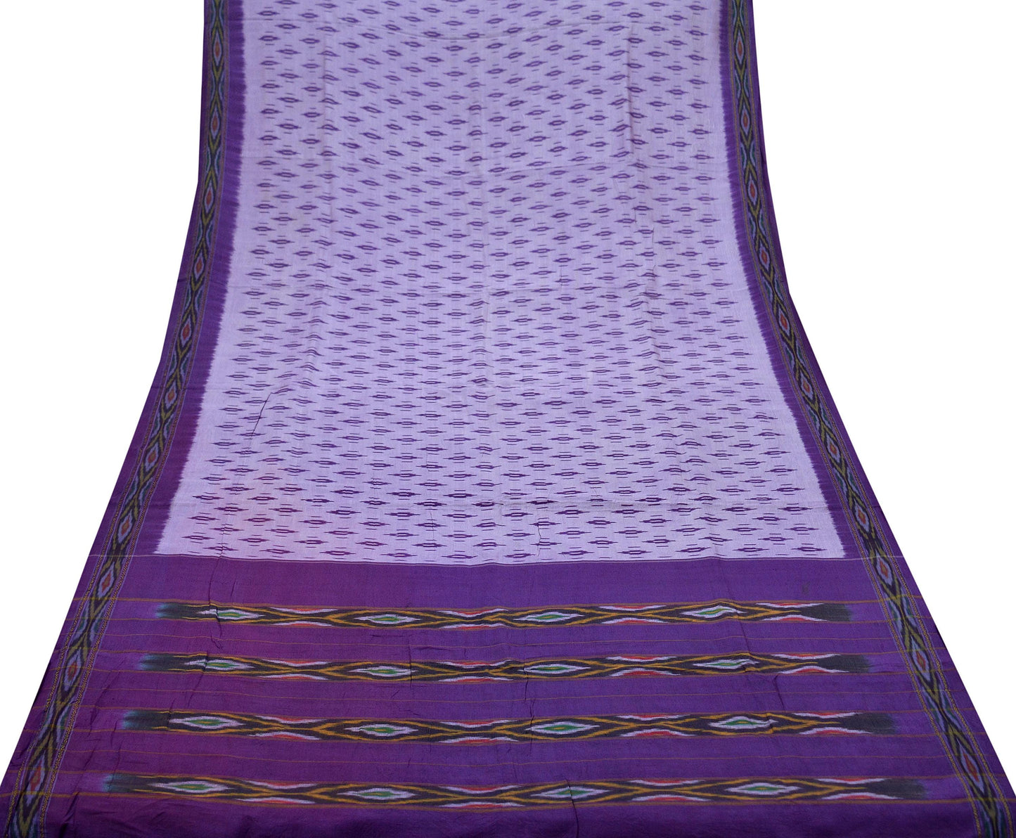 Indian Vintage Sari purple Pure Silk Hand Woven Pochampally Sarees 5Yd Craft Fabric Ethnic Zari Border Upcycle Crafting Quilting Used