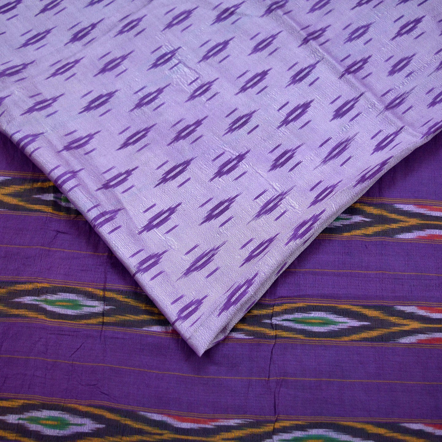 Indian Vintage Sari purple Pure Silk Hand Woven Pochampally Sarees 5Yd Craft Fabric Ethnic Zari Border Upcycle Crafting Quilting Used