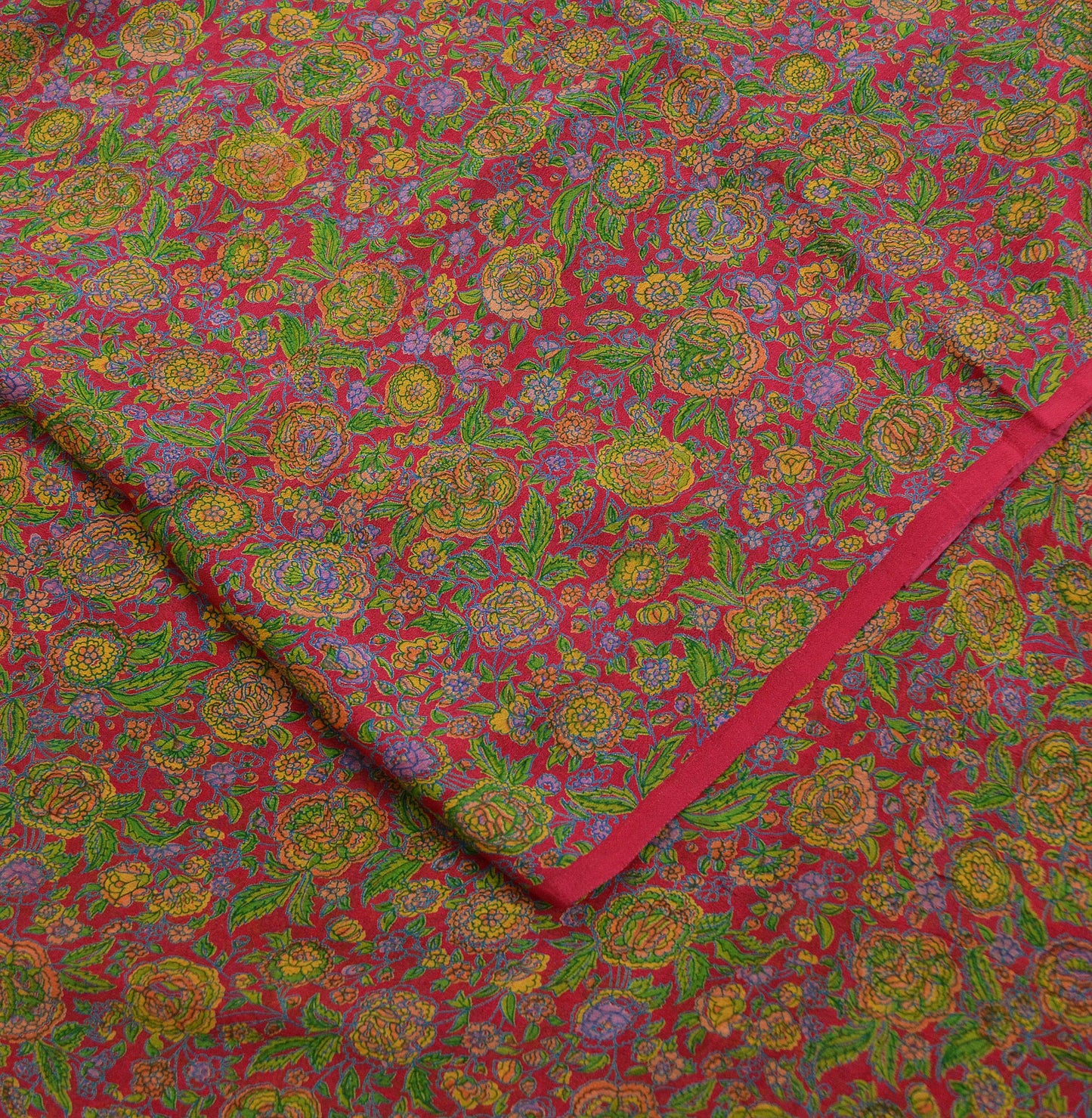 Indian Vintage Sari Pink 100% Pure Silk Sarees Printed 5yd Sewing Craft Fabric DressMaking Soft Paisley Zari Quilting Crafting Upcycle Used