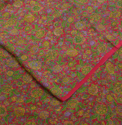 Indian Vintage Sari Pink 100% Pure Silk Sarees Printed 5yd Sewing Craft Fabric DressMaking Soft Paisley Zari Quilting Crafting Upcycle Used