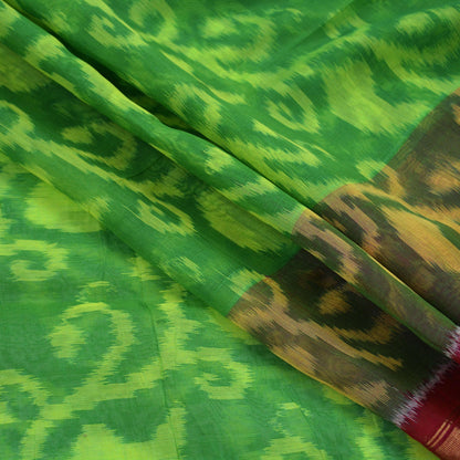 Indian Vintage Green & Purple Dupatta Long Stole Hand woven Sambalpuri Ikat Hijab Pure Silk Scarves Veil Fringes