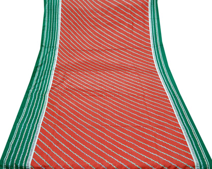Indian Vintage Sari Red Art Silk Printed Sarees Craft Fabric 5yd Sewing Soft Floral Dressmaking Upcycle Crafting Quilting Dress Designing
