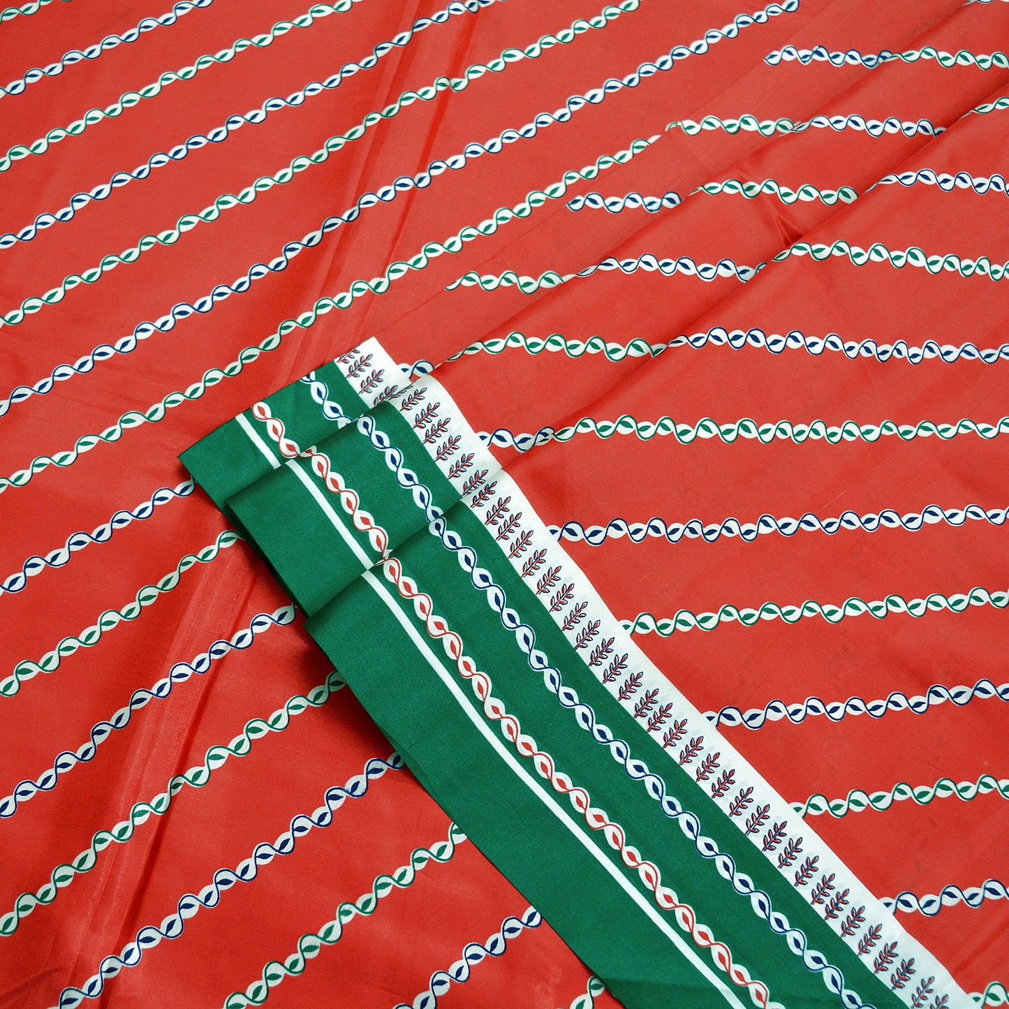 Indian Vintage Sari Red Art Silk Printed Sarees Craft Fabric 5yd Sewing Soft Floral Dressmaking Upcycle Crafting Quilting Dress Designing