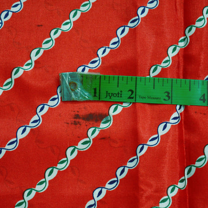 Indian Vintage Sari Red Art Silk Printed Sarees Craft Fabric 5yd Sewing Soft Floral Dressmaking Upcycle Crafting Quilting Dress Designing