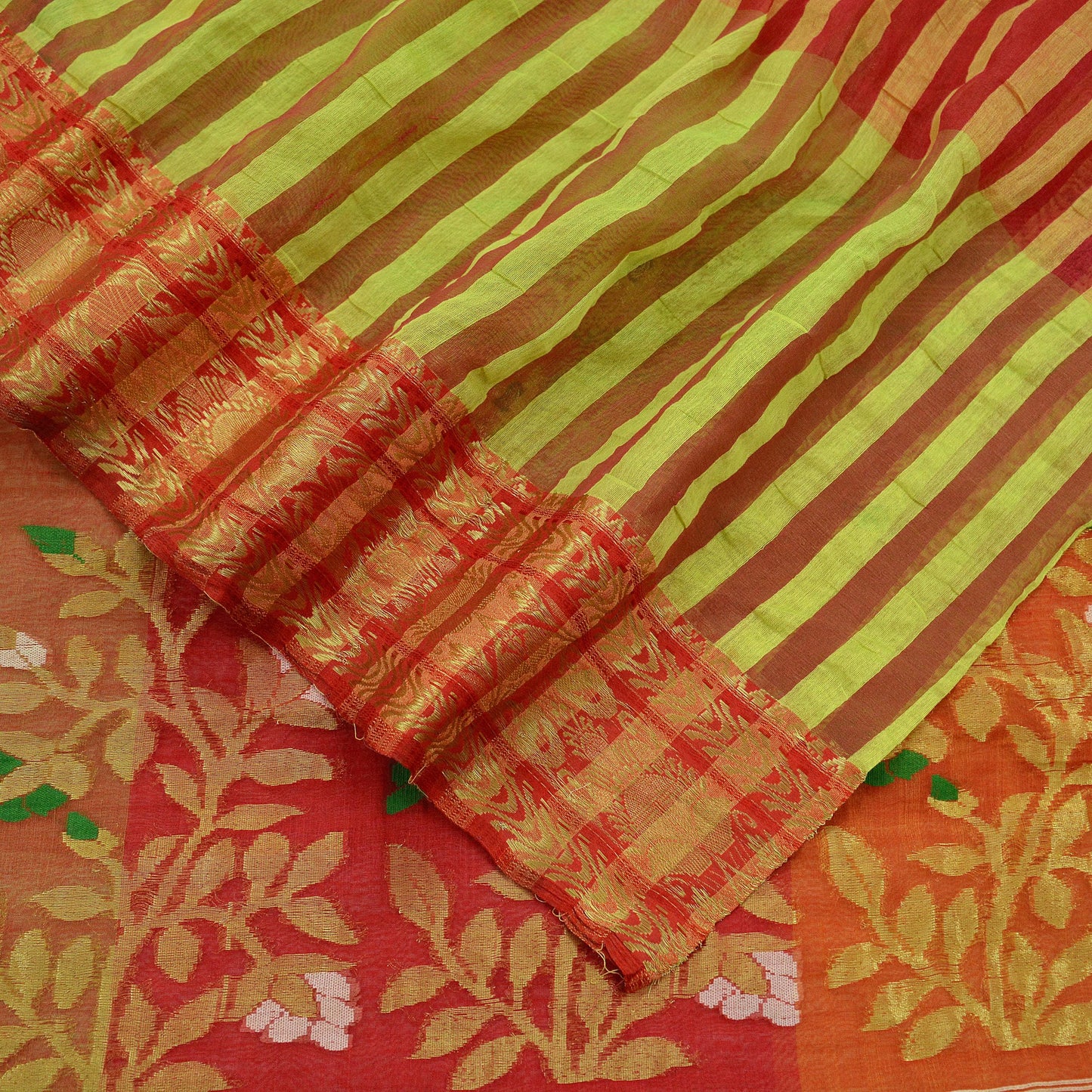 Indian Vintage Sari Multi Cotton Hand Woven Saree Zari 5Yd Craft Fabric Sewing Soft Floral Ethnic Zari Dress making Crafting Quilting