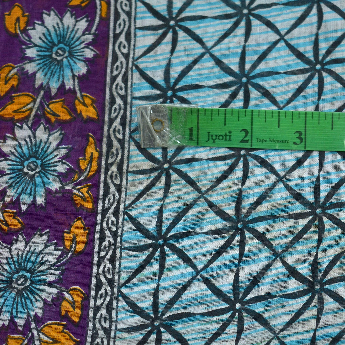 Indian Vintage Sari Purple & Blue Printed Sarees Pure Cotton Craft Fabric 5Yd Soft Sewing Sarong Wrap Boho Upcycle Quilting Crafting Used