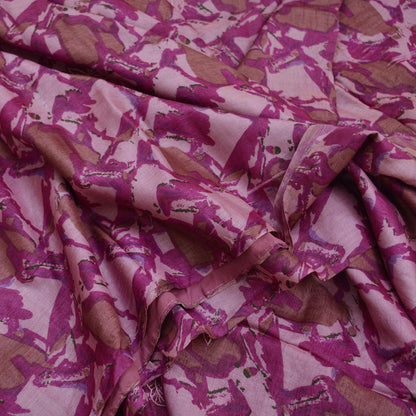 Indian Vintage Sarees Pink & Purple 100% Pure Silk Embroidered Printed Sari 5yd Sewing Craft Fabric Dress Making Soft Wrap Quilting Crafting