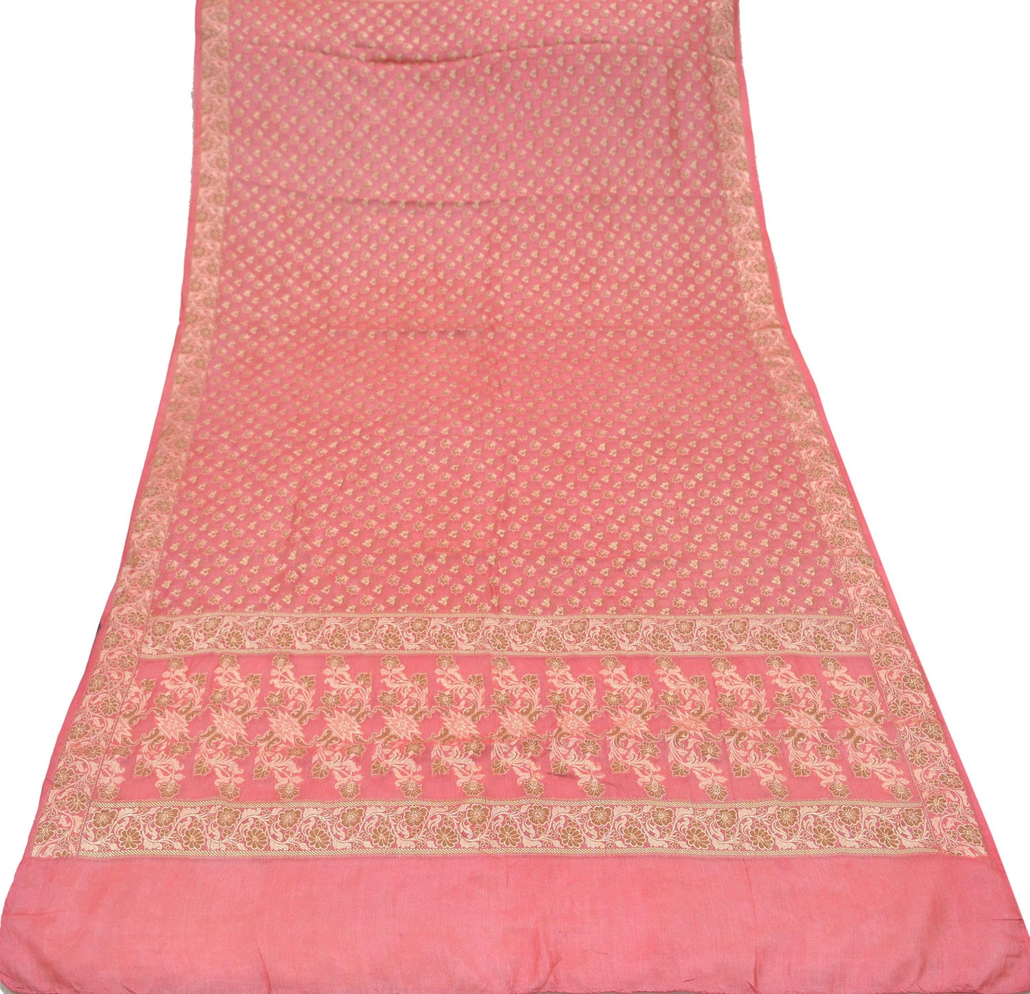 Indian Vintage Pink Dupatta Long Stole Pure Silk Hand Woven Indian Scarves Veil Scarf Wrap Floral