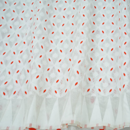 Indian Vintage Sari White Organza Woven Saree Craft Fabric 5Yd Sewing Ethnic Floral Dress Making Upcycle Quitting Crafting Bollywood sarees
