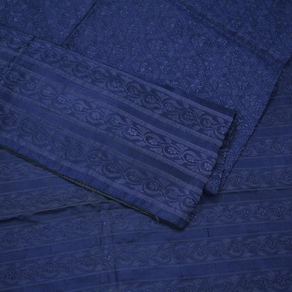 Indian Vintage Heavy Wedding Saree Pure Satin Silk Blue Brocade Banarasi sarees Craft Fabric 5Yd Dress making Upcycle Crafting Quilting