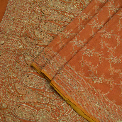 Indian Vintage Sari Pure Silk Hand Embroidered Sarees Craft Fabric 5Yd Sewing Soft Zardozi/Dabka,Zari Quilting Crafting Dress making Upcycle