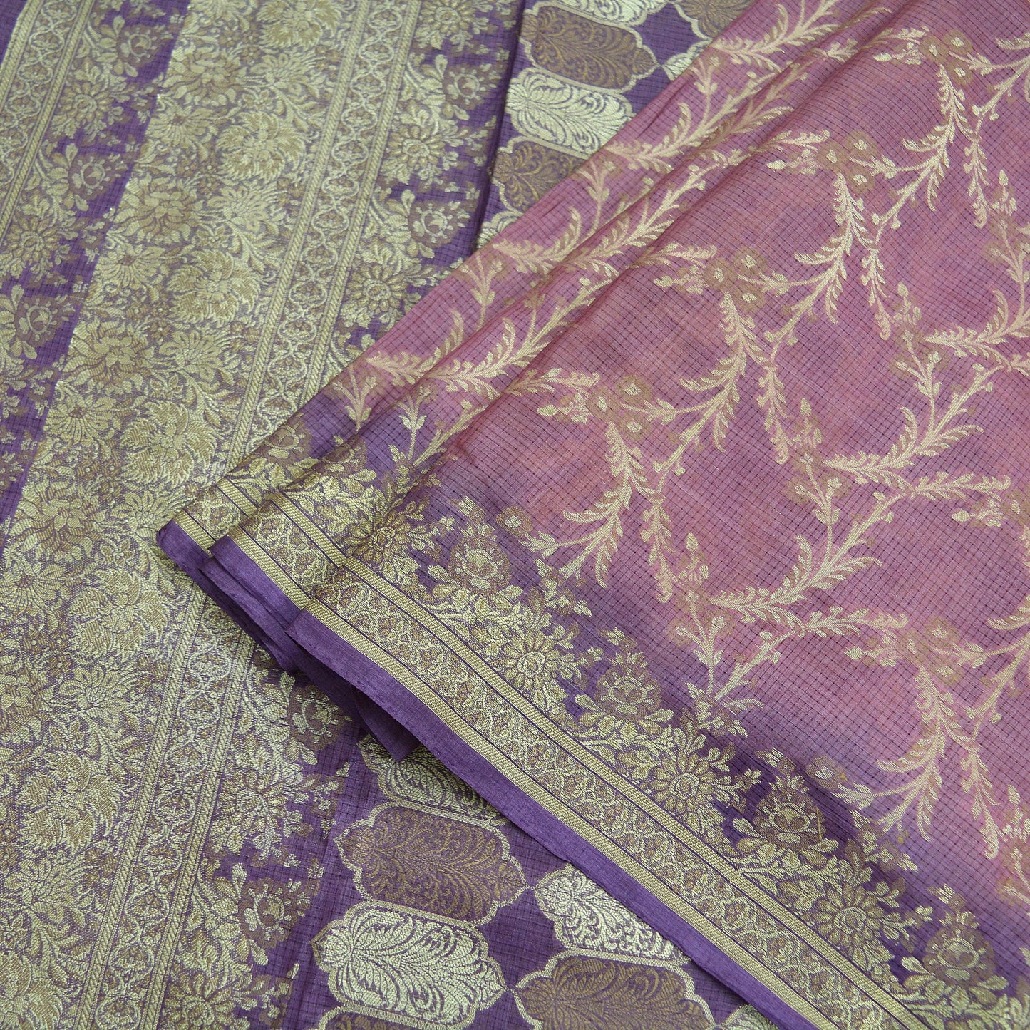 Indian Vintage Purple & Pink Sarees Pure Tussar Silk Hand Woven Sari Craft Fabric 5Yd Sewing Ethnic Dress making Upcycle Crafting Quilting