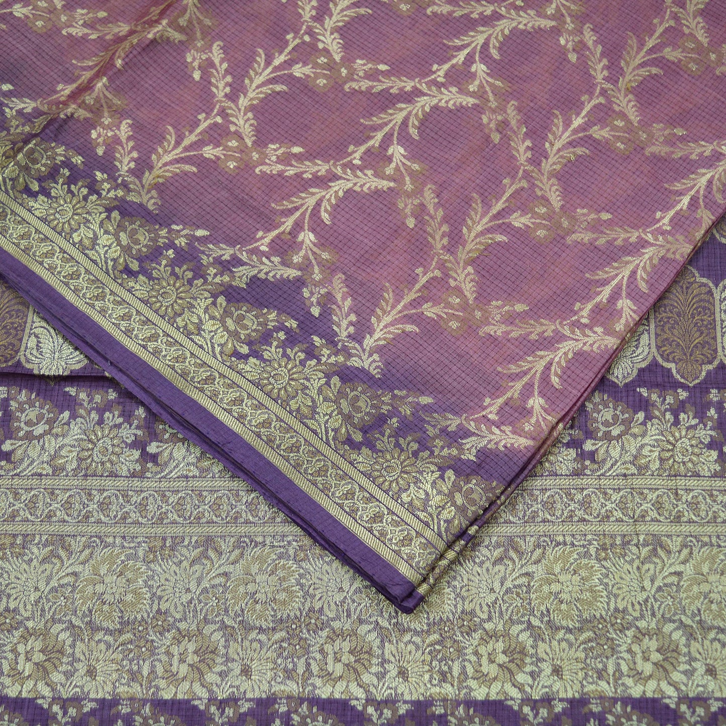 Indian Vintage Purple & Pink Sarees Pure Tussar Silk Hand Woven Sari Craft Fabric 5Yd Sewing Ethnic Dress making Upcycle Crafting Quilting