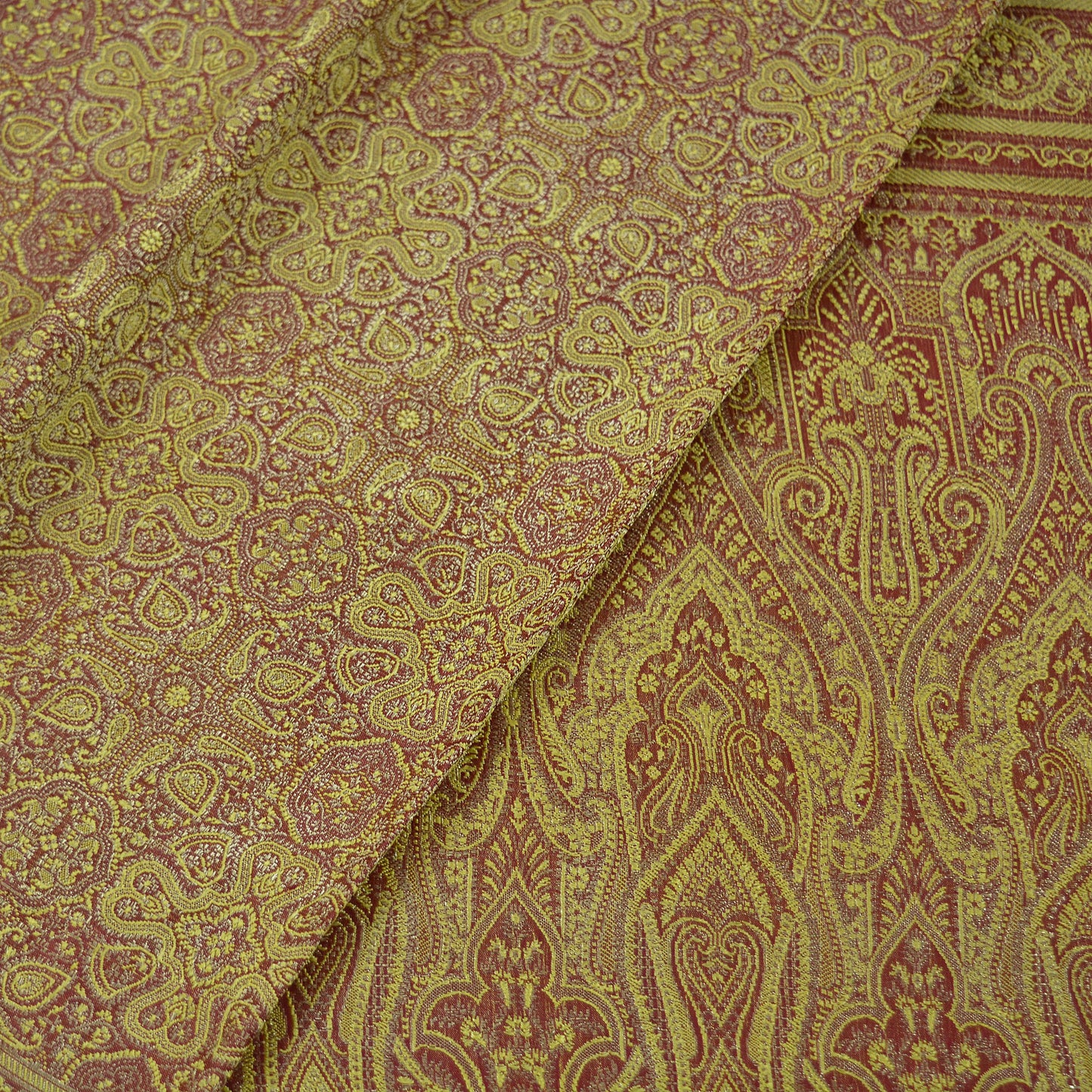 Indian Vintage Golden Maroon Heavy Wedding Saree Woven Brocade Banarasi Sari Craft Fabric Zari 5Yd Dress Making Quilting Upcycle Crafting