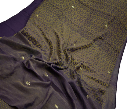 Indian Vintage Purple Sarees Hand Embroidered Sari 100% Pure Silk Craft Fabric 5yd Soft Zardozi/ Dabka, Zari Dress making wedding sarees