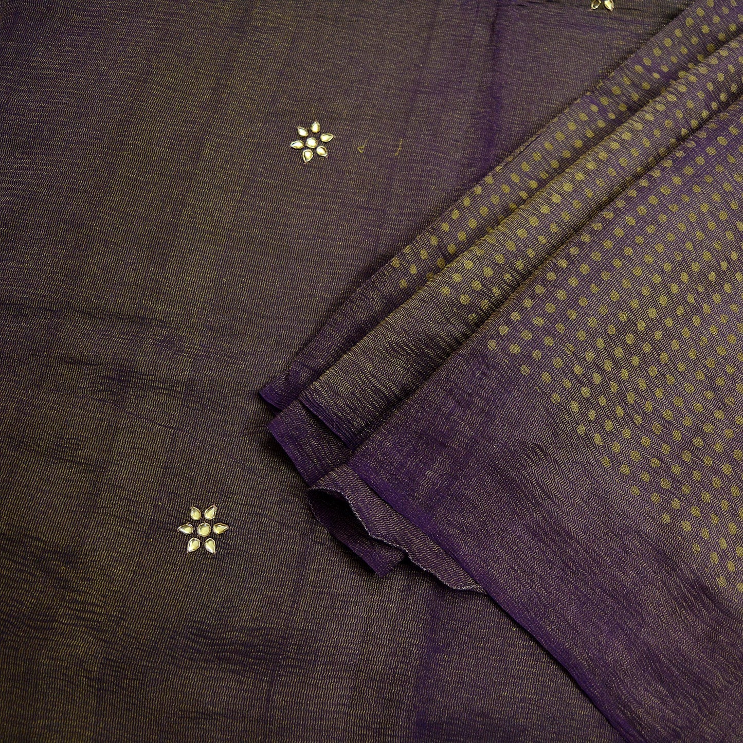 Indian Vintage Purple Sarees Hand Embroidered Sari 100% Pure Silk Craft Fabric 5yd Soft Zardozi/ Dabka, Zari Dress making wedding sarees