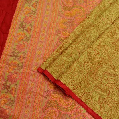 Indian Vintage Sari Yellow Pure Silk Printed Sarees 6yd Sewing Craft Fabric Dress Making Soft Quilting Crafting Upcycle Used Floral