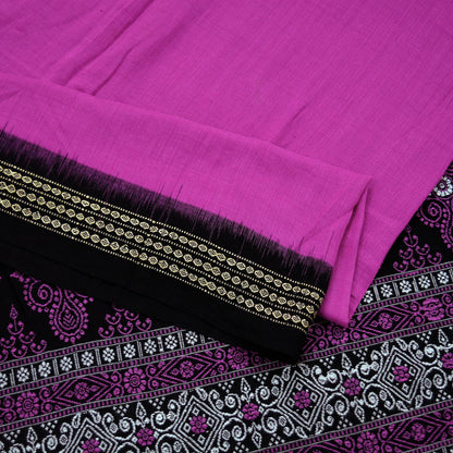 Indian Vintage Dupatta Black & Purple Long Stole Hand woven Sambalpuri Ikat Hijab Pure Cotton Indian Scarves Veil