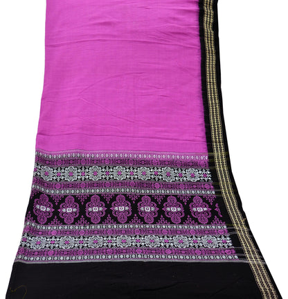 Indian Vintage Dupatta Black & Purple Long Stole Hand woven Sambalpuri Ikat Hijab Pure Cotton Indian Scarves Veil