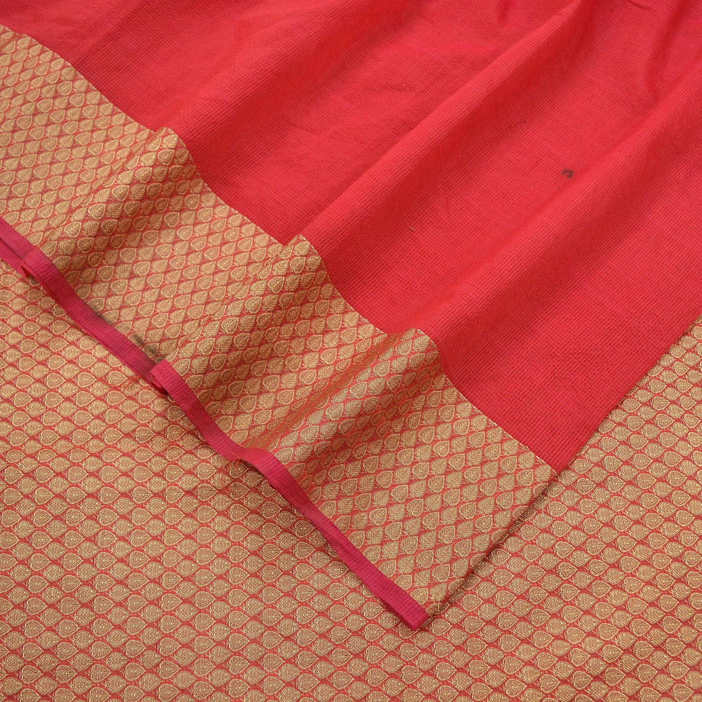 The vintage Creation Indian Vintage Sari Red Hand Woven Saree Organza Craft Fabric 6Yd Ethnic Sewing Crafting Quilting Upcycle Dress making