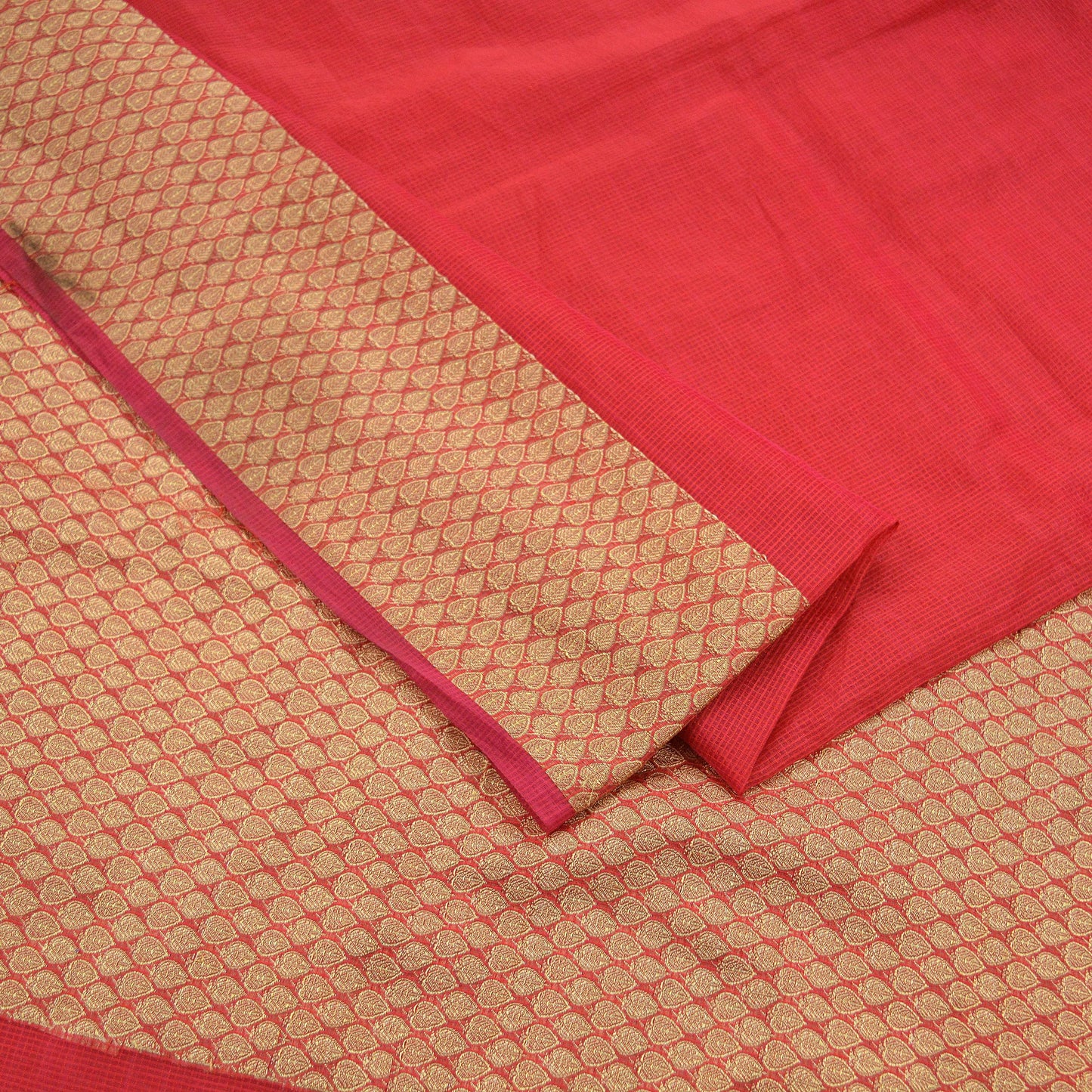 The vintage Creation Indian Vintage Sari Red Hand Woven Saree Organza Craft Fabric 6Yd Ethnic Sewing Crafting Quilting Upcycle Dress making
