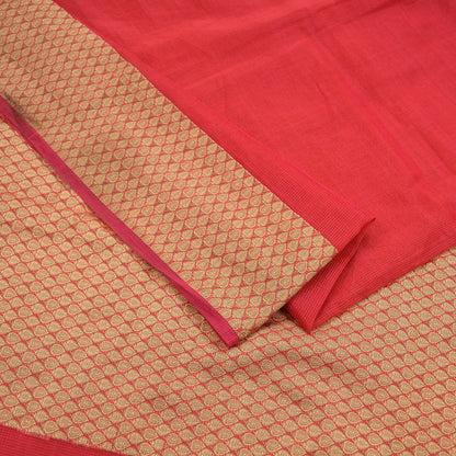 The vintage Creation Indian Vintage Sari Red Hand Woven Saree Organza Craft Fabric 6Yd Ethnic Sewing Crafting Quilting Upcycle Dress making
