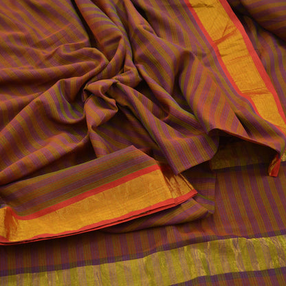 Indian Vintage Sari Pure Chanderi Cotton Hand Woven Sarees 5Yd Craft Fabric Soft Sewing Sarong Dress Making Quilting Crafting
