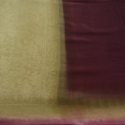 Indian Vintage Beige & Maroon Saree Pure Crepe Silk Woven Printed Sari 5yd Sewing Soft Craft Fabric Wrap Dress making Crafting Quilting