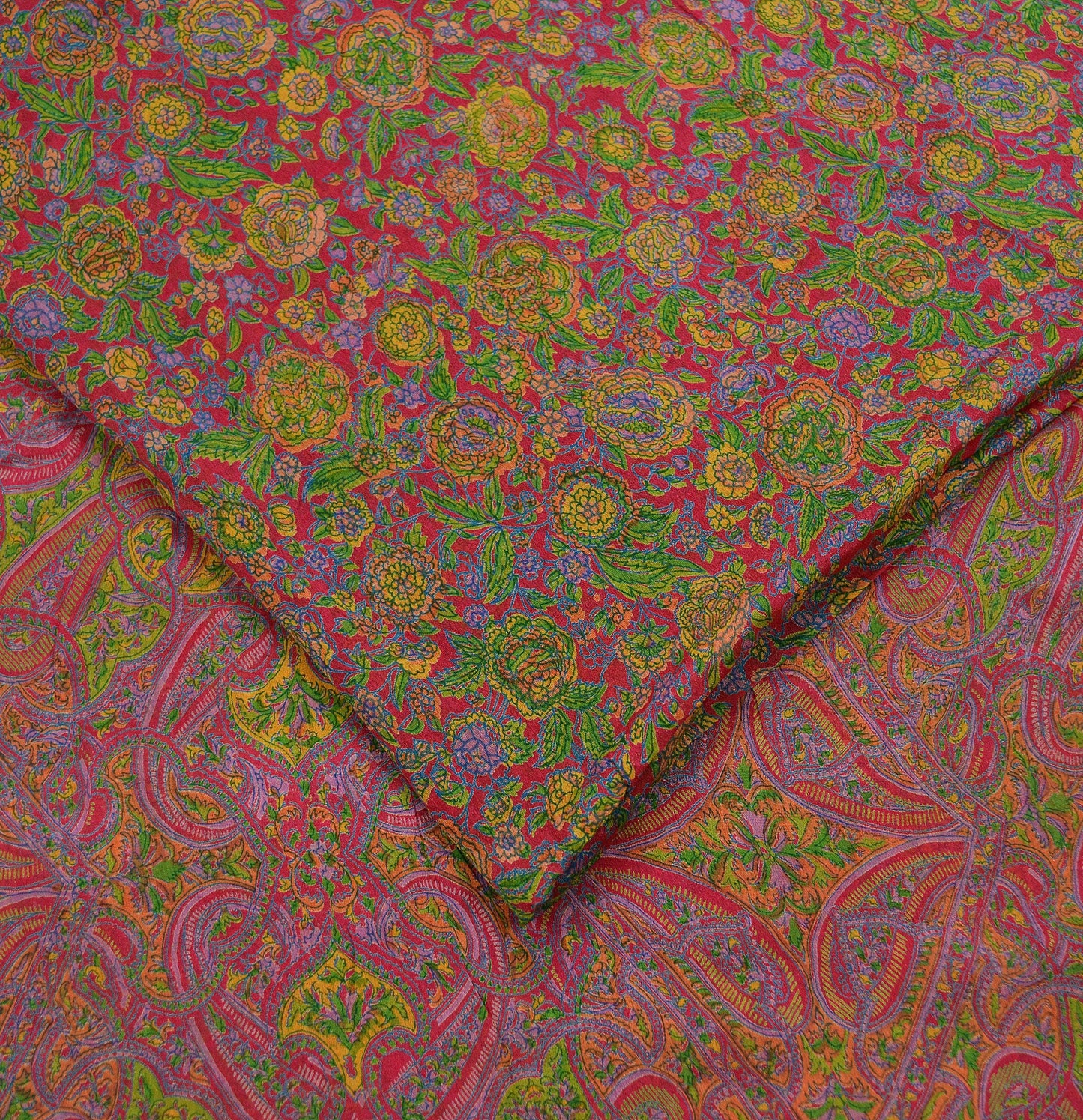 Indian Vintage Sari Pink 100% Pure Silk Sarees Printed 5yd Sewing Craft Fabric DressMaking Soft Paisley Zari Quilting Crafting Upcycle Used