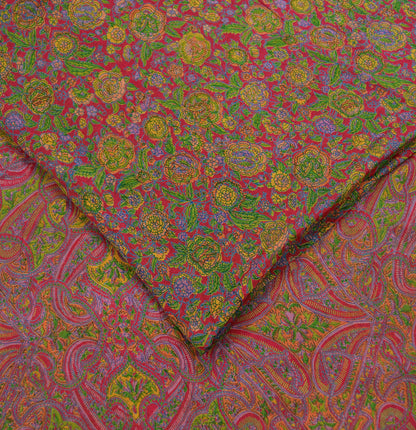 Indian Vintage Sari Pink 100% Pure Silk Sarees Printed 5yd Sewing Craft Fabric DressMaking Soft Paisley Zari Quilting Crafting Upcycle Used