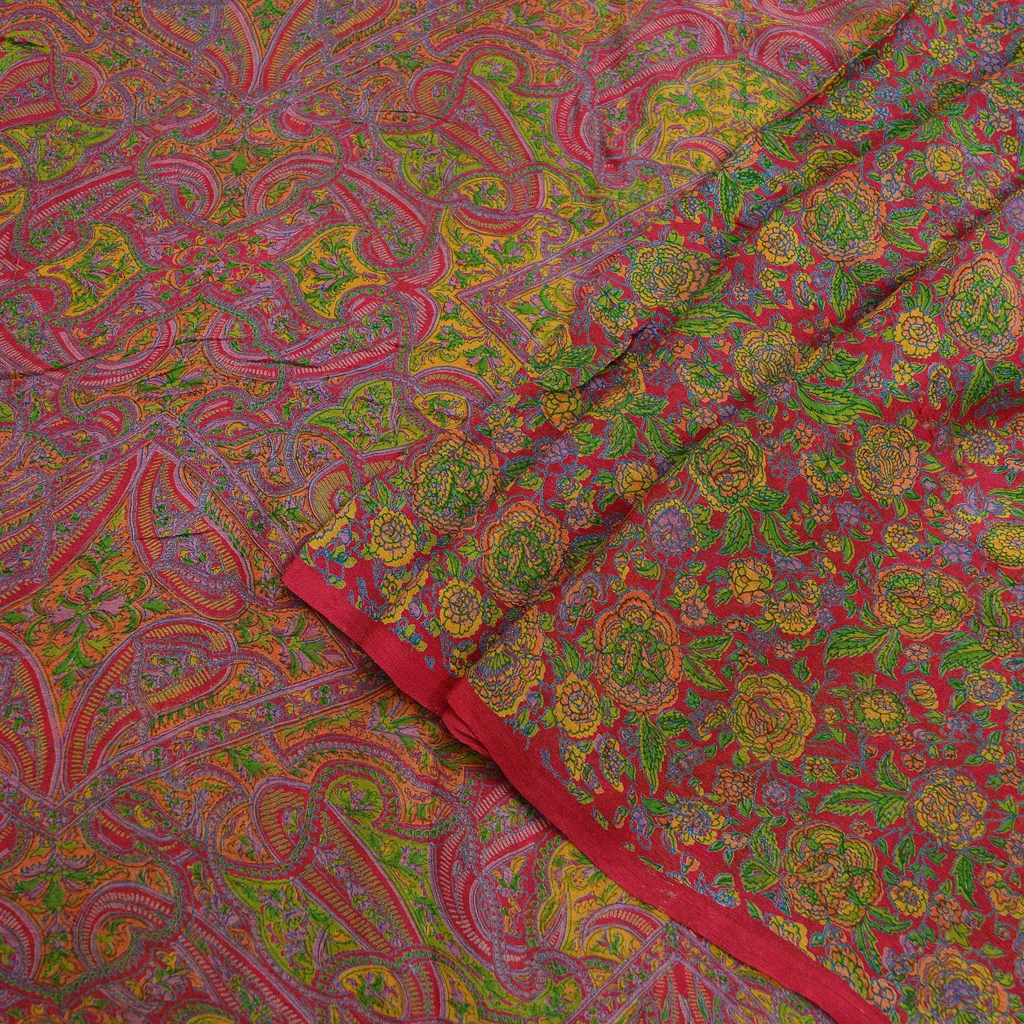 Indian Vintage Sari Pink 100% Pure Silk Sarees Printed 5yd Sewing Craft Fabric DressMaking Soft Paisley Zari Quilting Crafting Upcycle Used
