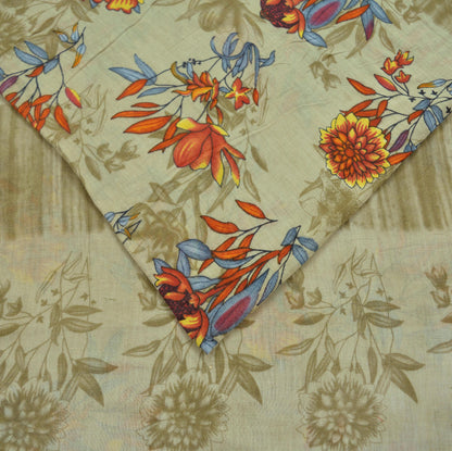 Indian Vintage Green Saree Printed Pure Cotton Sari Craft Fabric 5Yd Soft Sewing Sarong Wrap Boho Floral Dress making Quilting Crafting