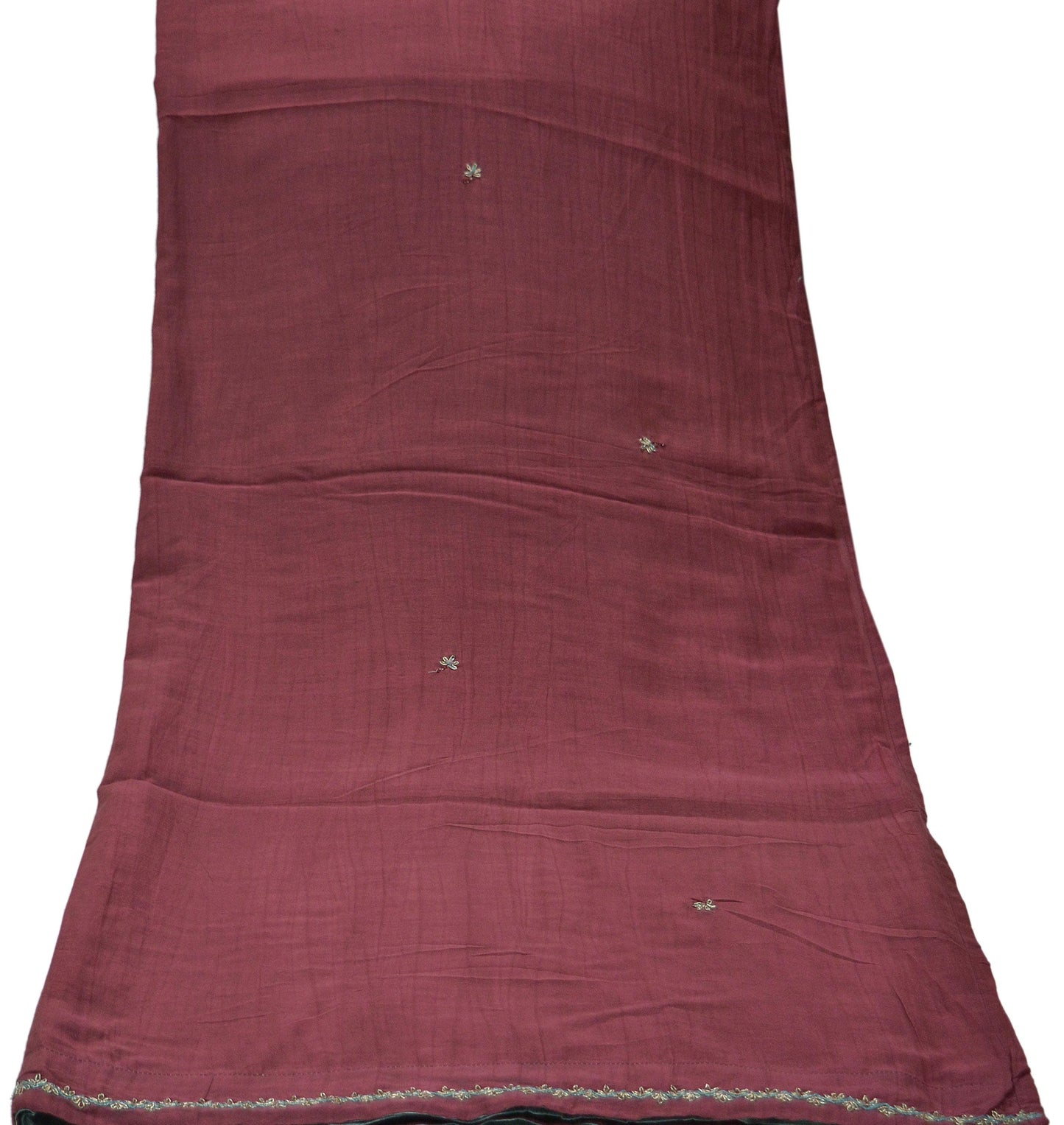 Indian Vintage Maroon Dupatta Long Stole Hand Embroidered stole Pure Cotton Scarves Veil Wrap Soft Floral Zardozi/ Dabka