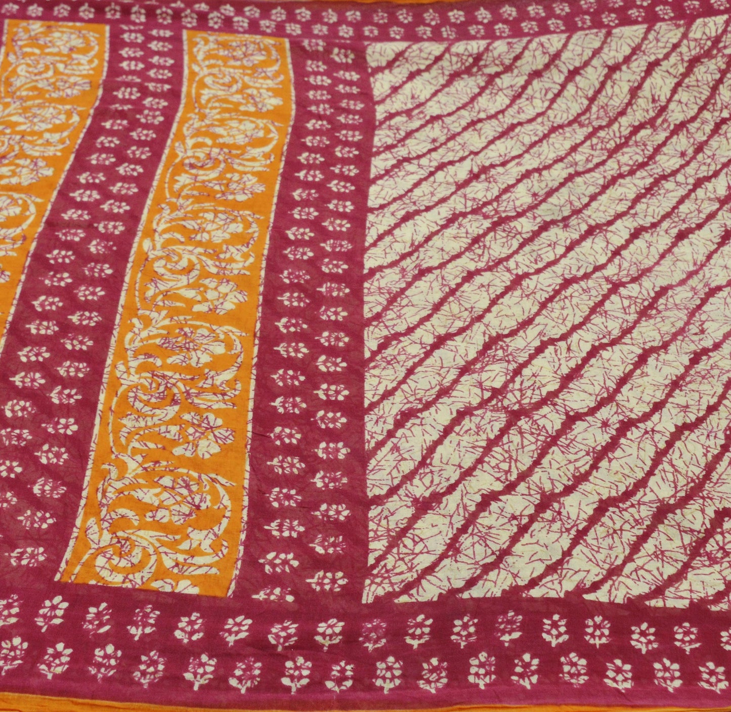 Indian Vintage Sari Pink & Beige Printed Saree 100% Pure Cotton 5Yd Craft Fabric Soft Sewing Sarong Wrap Floral Quilting Dress designing