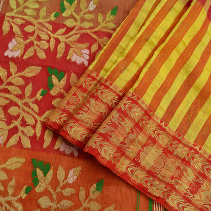 Indian Vintage Sari Multi Cotton Hand Woven Saree Zari 5Yd Craft Fabric Sewing Soft Floral Ethnic Zari Dress making Crafting Quilting