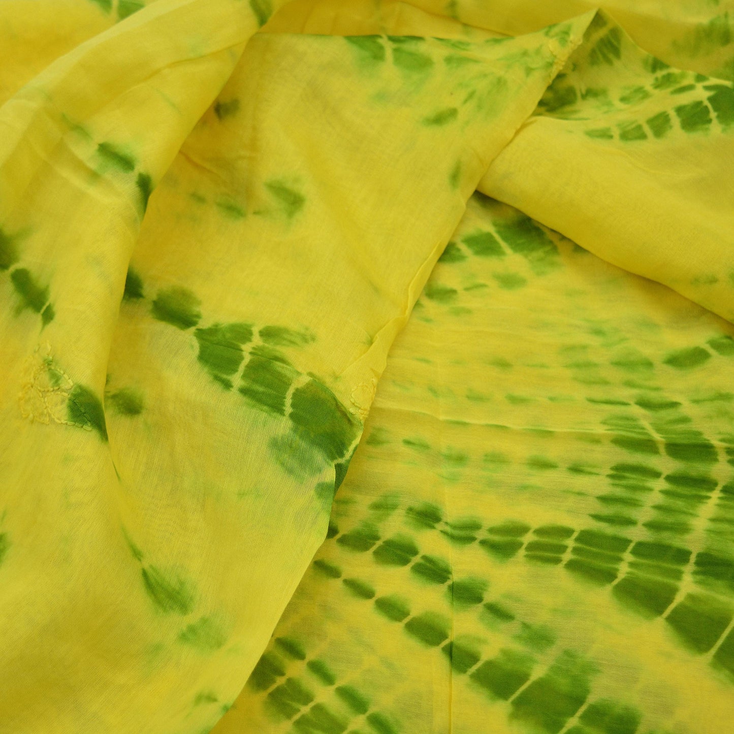 Indian Vintage Yellow & Green Dupatta Long Stole Pure Chanderi silk Handmade Chikankari Scarves Veil Scarf Wrap Zari Paisley Design