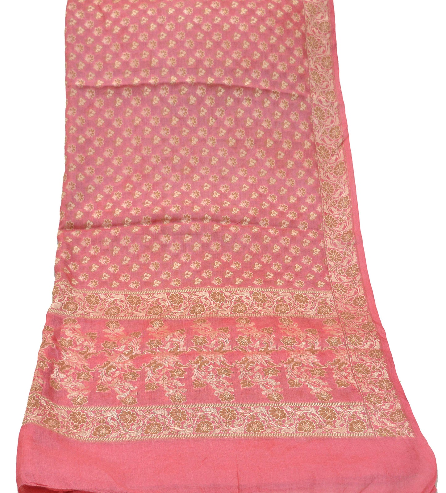 Indian Vintage Pink Dupatta Long Stole Pure Silk Hand Woven Indian Scarves Veil Scarf Wrap Floral