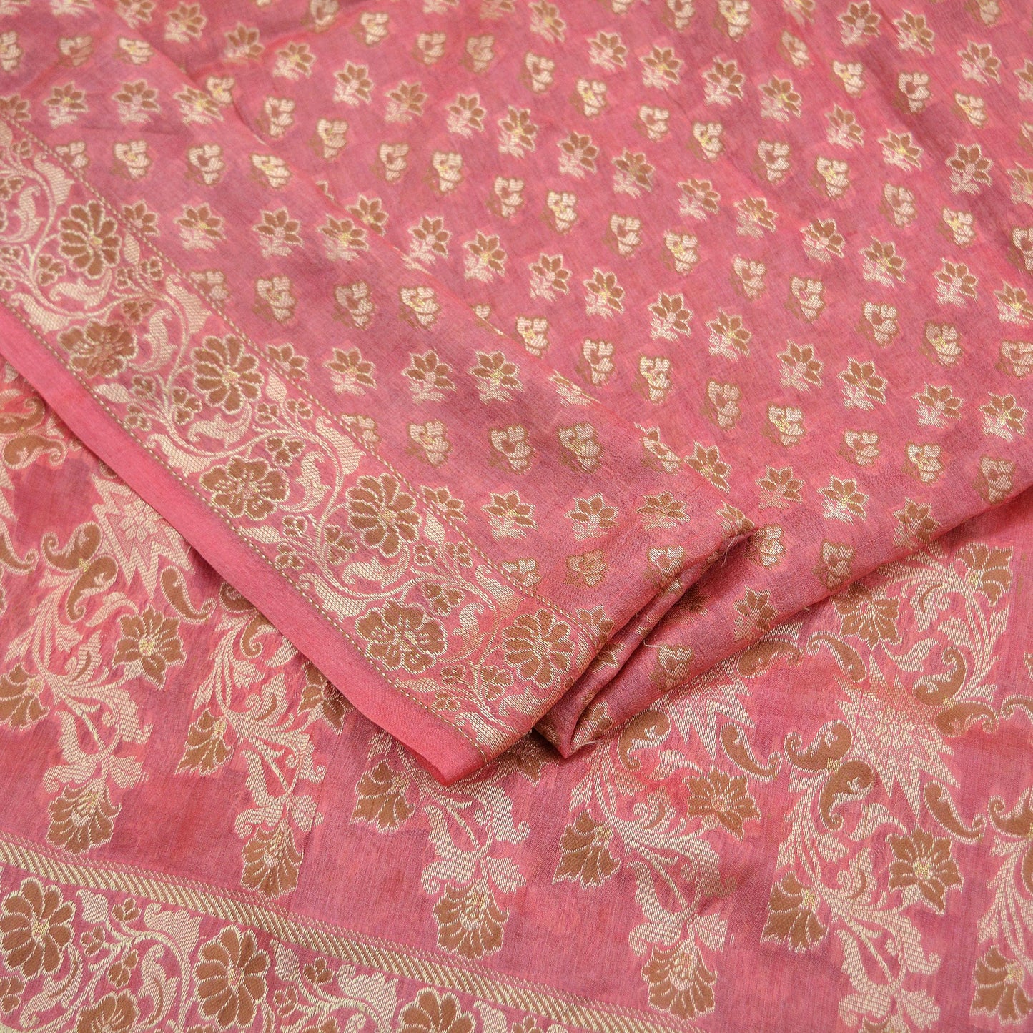 Indian Vintage Pink Dupatta Long Stole Pure Silk Hand Woven Indian Scarves Veil Scarf Wrap Floral