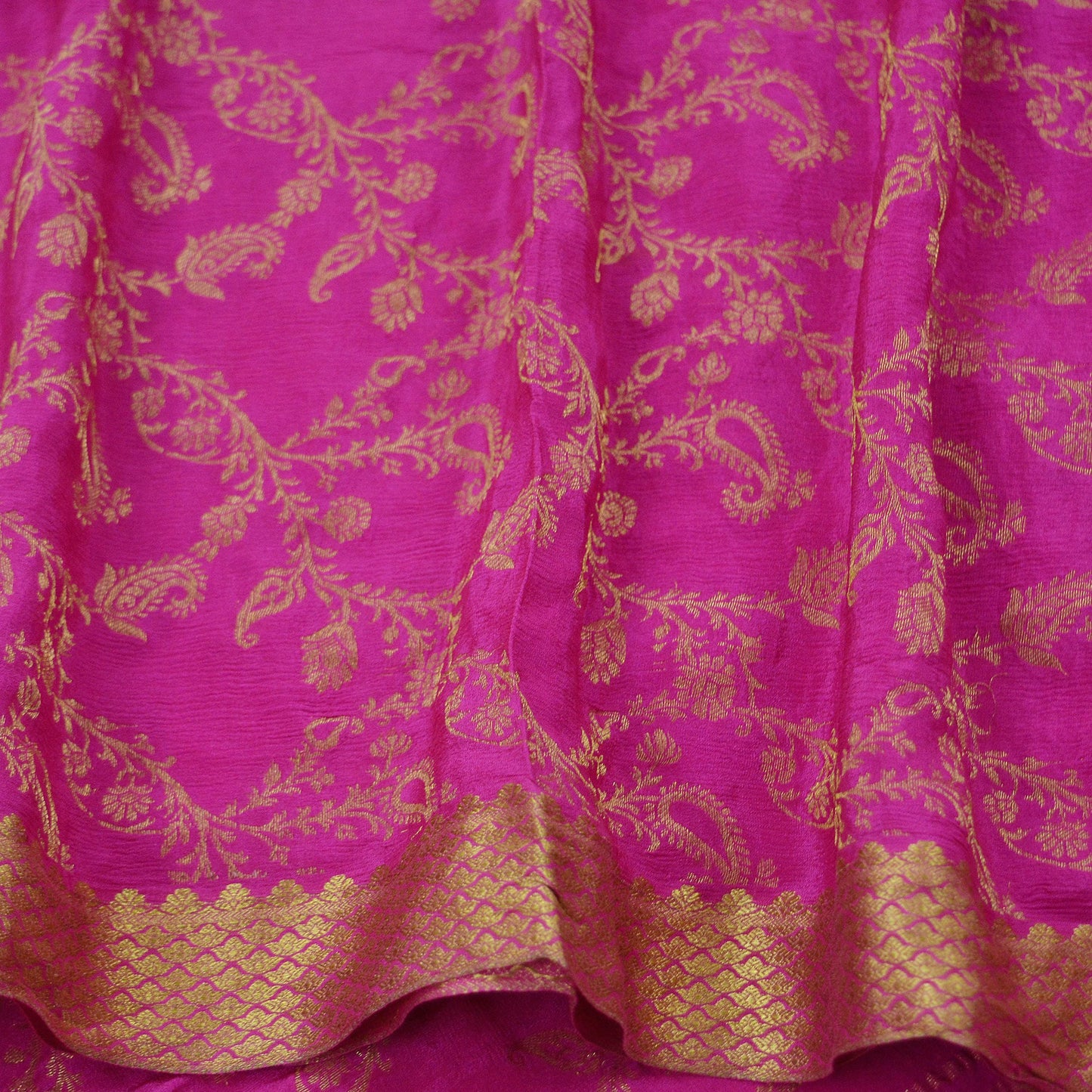 Indian Vintage Pink Dupatta Pure silk Long Stole Hand Woven Scarves Floral Design Stole Veil Wrap Golden Sequins Zari Border Hijab Paisley