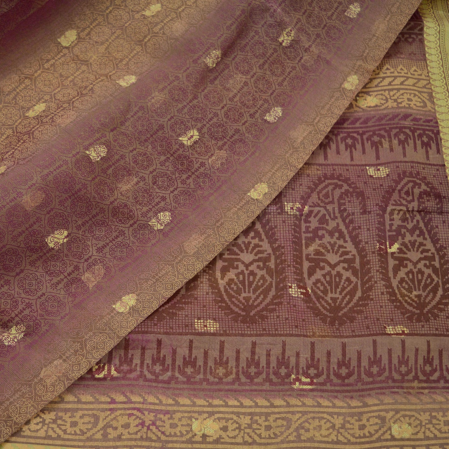 Indian Vintage Sari Beige & maroon Hand Woven 100% Pure Organza Silk Saree Craft Fabric 5Yd Dress Making Crafting Quilting Upcycle Fringes