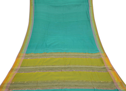Indian Vintage Sari Chanderi Cotton Hand Woven Sarees 5Yd Craft Fabric Soft Sewing Sarong Dress Making Quilting Crafting