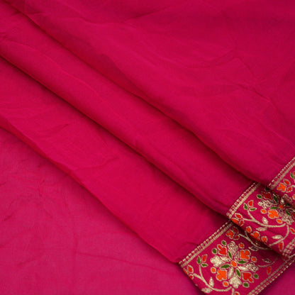 Indian Vintage Pink Dupatta Pure Chiffon silk Long Stole Hand Woven Scarves Floral Design Stole Veil Wrap