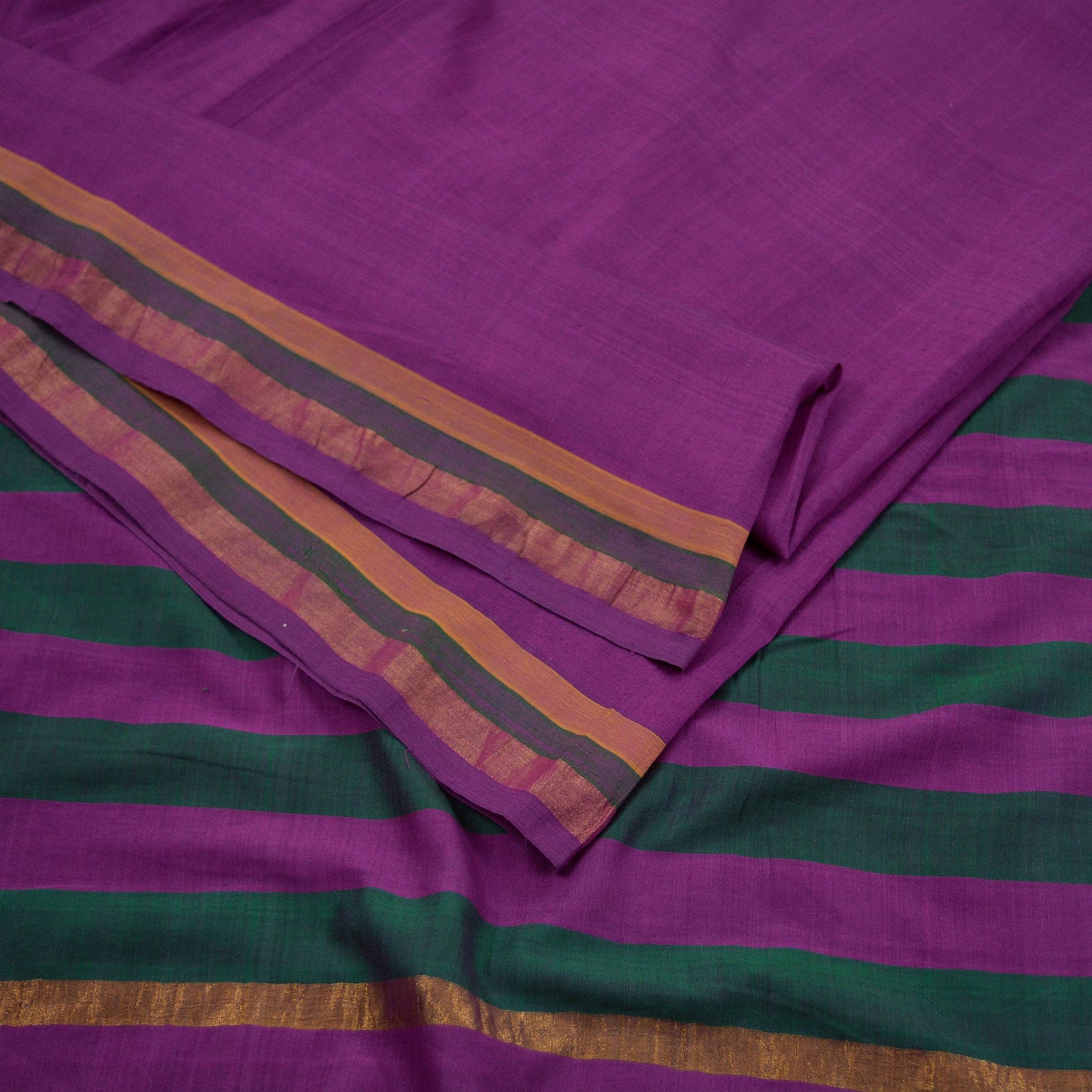 Vintage Sari Purple Pure Cotton Hand Woven Sarees Craft Fabric Zari 5Yd Sewing Soft Crafting Dress making Upcycle Quilting Zigzag