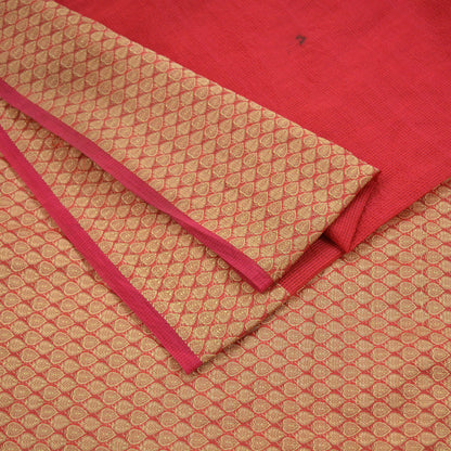The vintage Creation Indian Vintage Sari Red Hand Woven Saree Organza Craft Fabric 6Yd Ethnic Sewing Crafting Quilting Upcycle Dress making
